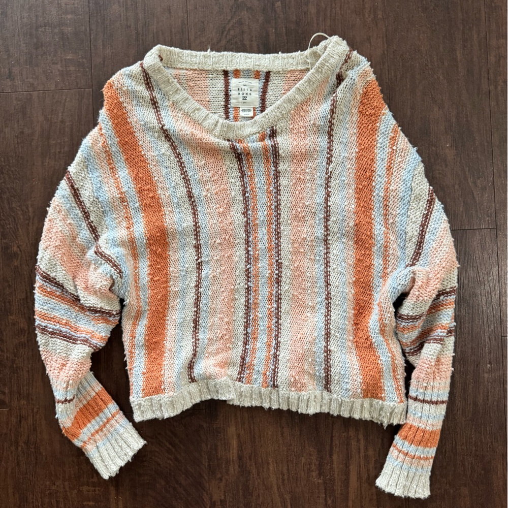 Billabong Cropped Striped Knit Sweater
